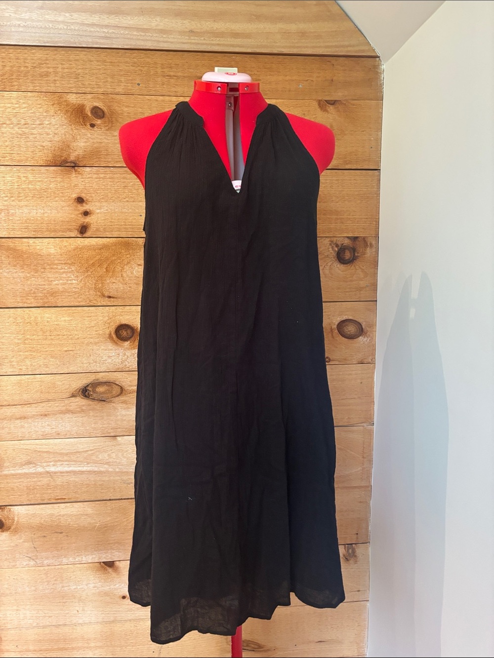 Garnet Hill Black Sleeveless Halter Dress
